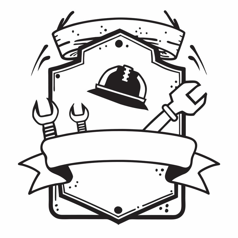 Toolbox and Hard Hat Border with Honoring Labor Day Wording concept as An eye catching border frame featuring a toolbox and a hard hat symbols of labor and hard work The words Hon Clean vector