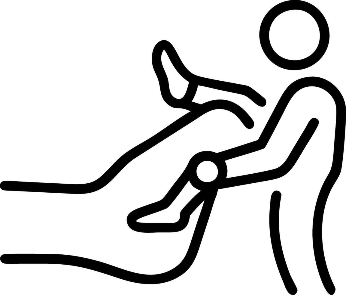 Therapist examines ankle pain for patient in modern clinic focusing on physical rehabilitation and mobility restoration concept as Illustrates advanced techniques in treating inju Clean vector