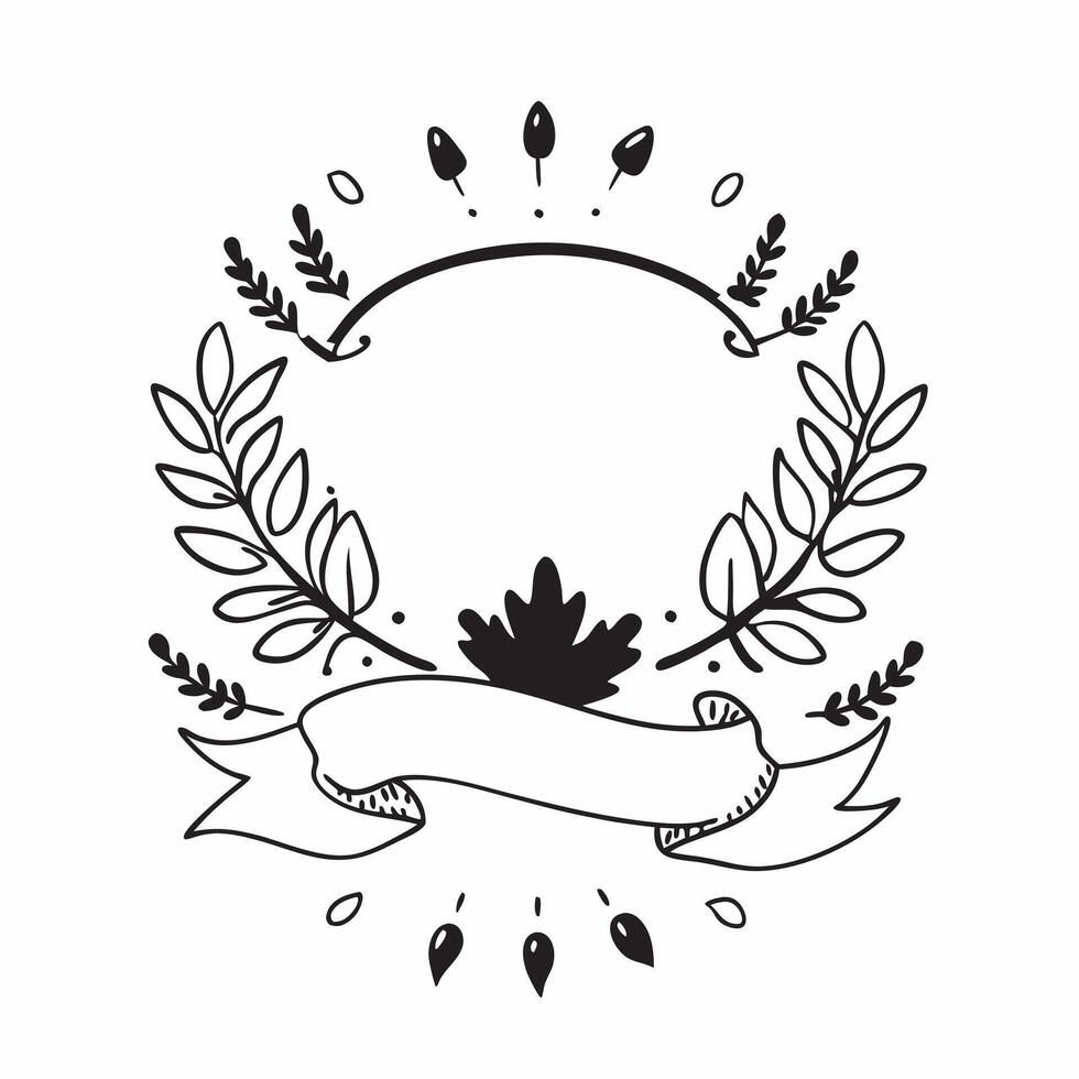 Thanksgiving Wreath Border with Acorns and Give Thanks Wording concept as An intricately designed border frame featuring a Thanksgiving wreath made of autumn leaves acorns and berr Clean vector