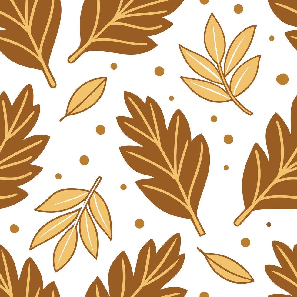 Thanksgiving leaves seamless pattern with rich autumn colors of red orange and yellow for a warm harvest inspired look concept as Warm Thanksgiving pattern with red orange and yell Clean Set 26 vector