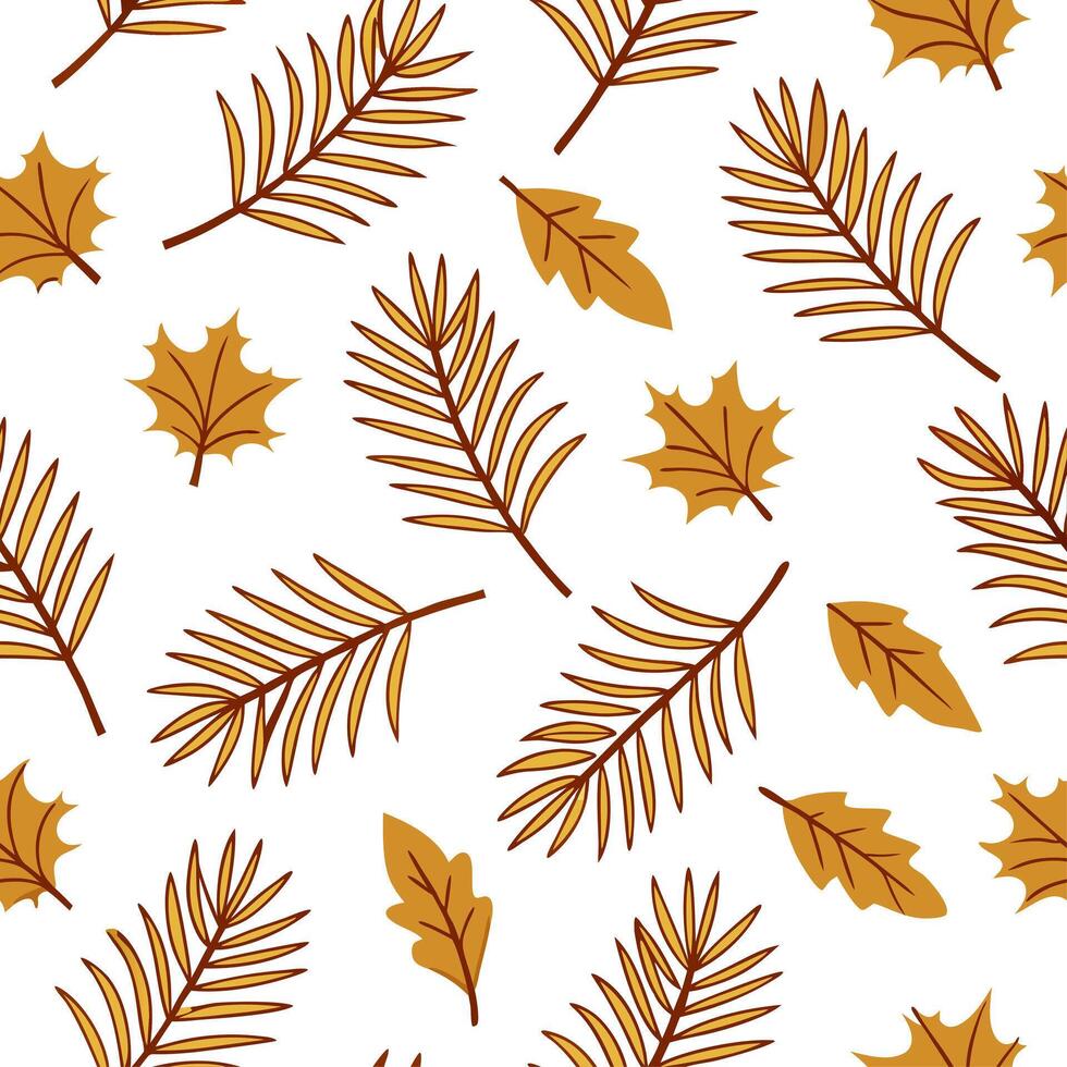 Thanksgiving leaves seamless pattern with rich autumn colors of red orange and yellow for a warm harvest inspired look concept as Warm Thanksgiving pattern with red orange and yell Clean Set 16 vector
