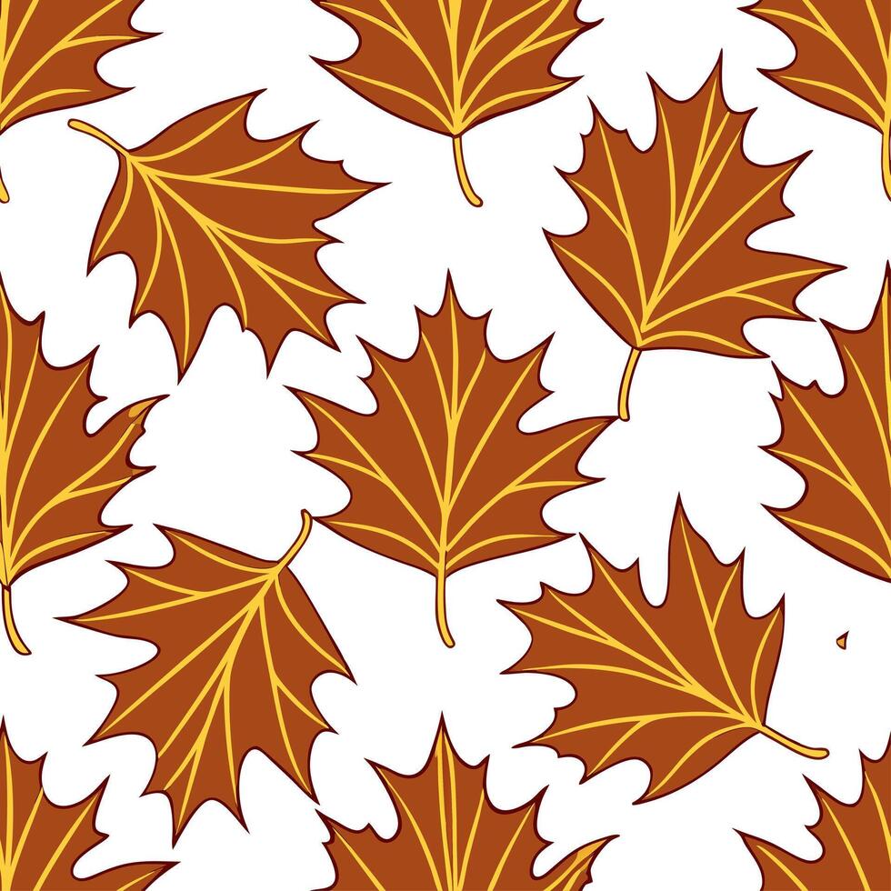 Thanksgiving leaves seamless pattern with rich autumn colors of red orange and yellow for a warm harvest inspired look concept as Warm Thanksgiving pattern with red orange and yell Clean Set 11 vector