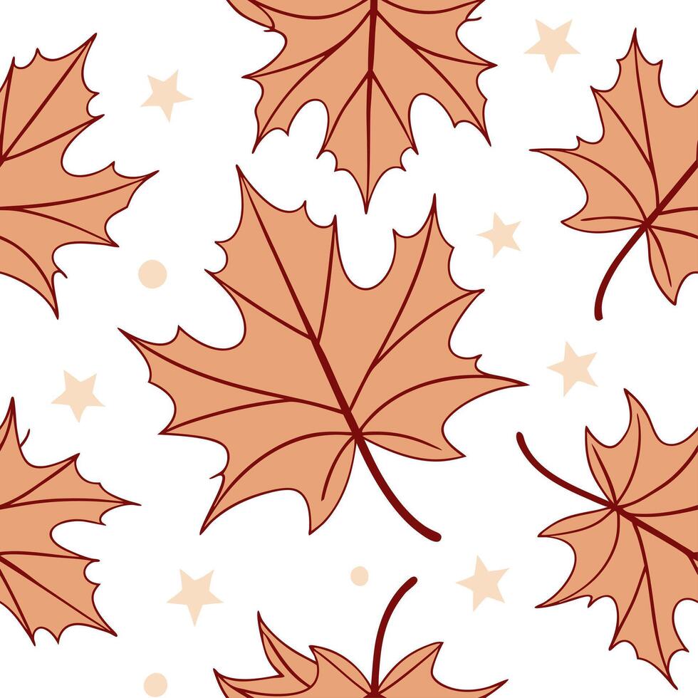 Thanksgiving leaves seamless pattern with rich autumn colors of red orange and yellow for a warm harvest inspired look concept as Warm Thanksgiving pattern with red orange and yell Clean Set 14 vector