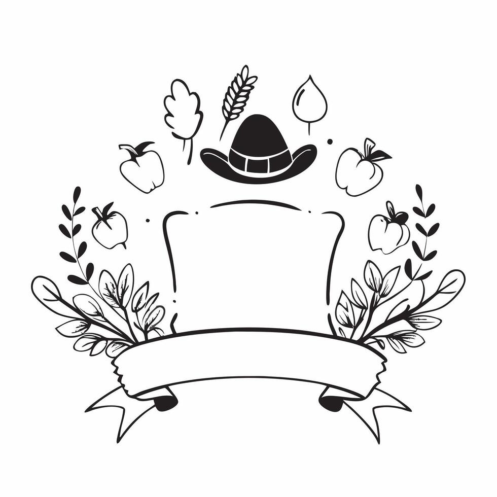 Thanksgiving Feast Border with Pilgrim Hats and Gratitude Wording concept as A festive border frame featuring traditional Thanksgiving feast elements including pilgrim hats pumpkin Clean Set 2 vector