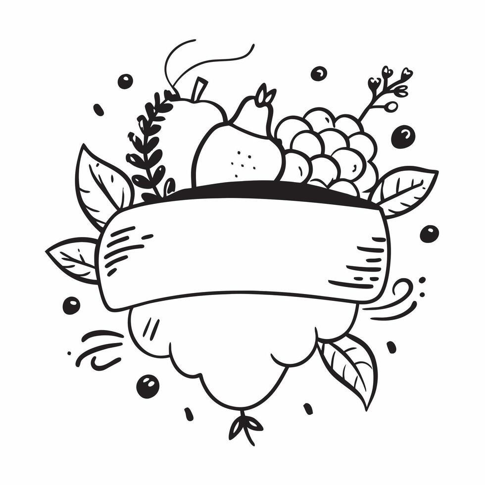 Thanksgiving Cornucopia Border with Grapes and Harvest Time Wording concept as A vibrant border frame featuring a cornucopia overflowing with grapes vegetables and autumn leaves T Clean Set 6 vector