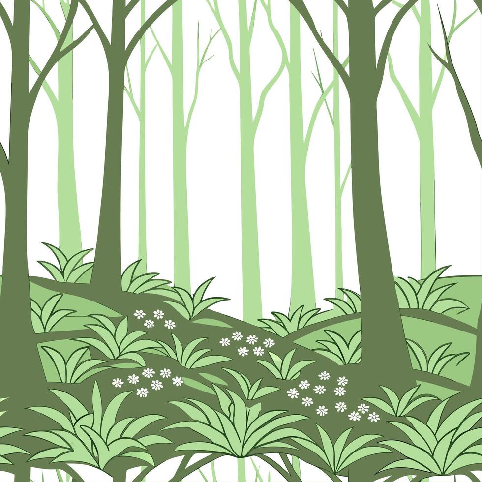 Sun dappled forest floor seamless tile pattern with sunlight peeking through trees symbolizing spring renewal concept as Sunlight dappled through forest trees creates a seamless sp Clean vector
