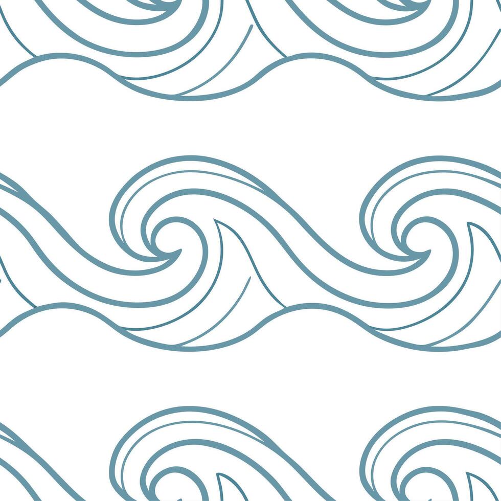 Soft summer waves seamless pattern with gentle rolling waves and pastel tones for a relaxed ocean atmosphere concept as Relaxed ocean atmosphere with gentle rolling waves and paste Clean Set 2 vector