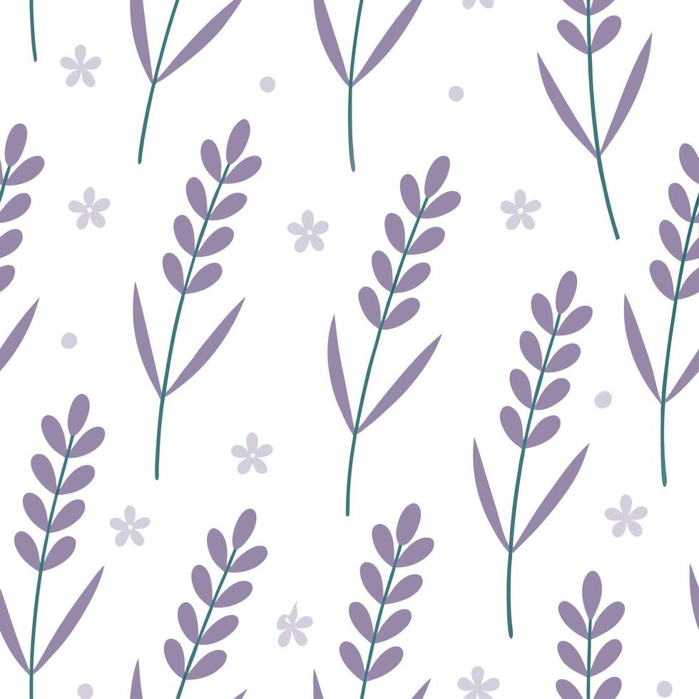 Soft summer seamless pattern with delicate lavender blooms and light airy textures for a calming effect concept as Calming summer pattern with lavender blooms and soft airy texture Clean Set 2 vector