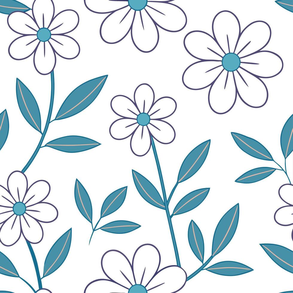 Soft summer flowers seamless pattern with pastel hues and gentle curves for calm soothing spring designs concept as Gentle summer flower pattern with pastel hues and soft curves id Clean Set 6 vector