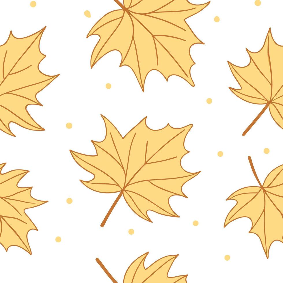 Soft autumn seamless pattern with muted yellow and orange leaves for a subtle elegant fall atmosphere concept as Subtle autumn pattern with muted yellow and orange leaves for an el Clean vector