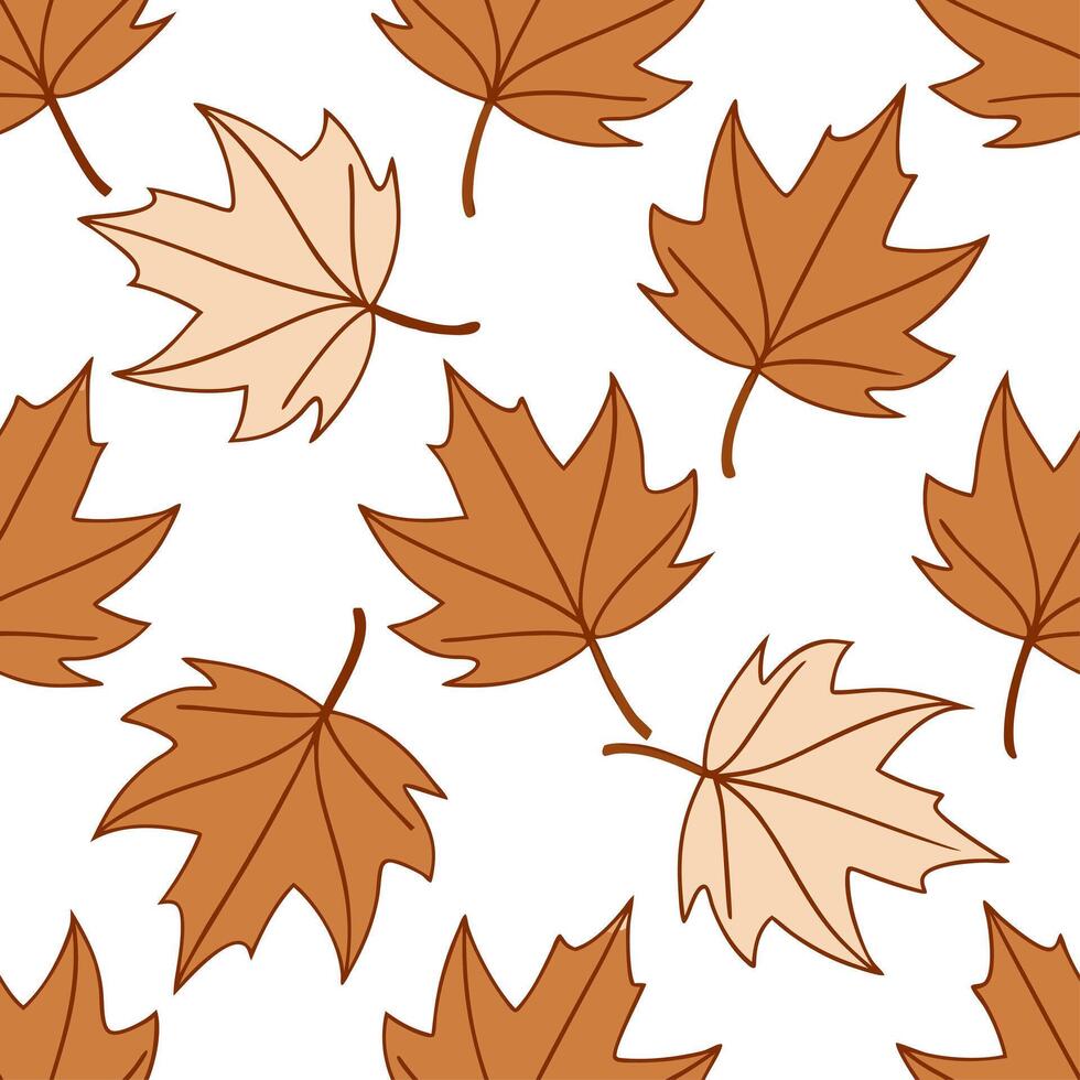 Soft autumn seamless pattern with delicate fall leaves and warm brown tones for a rustic cozy vibe concept as Cozy autumn pattern with soft fall leaves and warm brown tones for a r Clean Set 2 vector