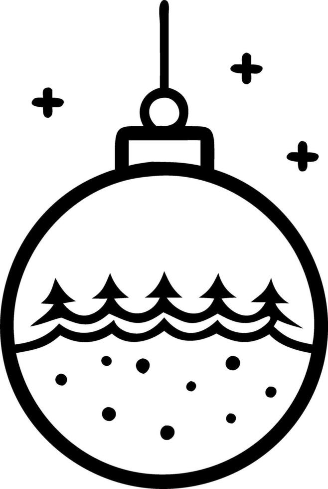 Silver bauble hanging from decorated tree with bokeh and snow background symbolizes Christmas holiday elegance and festivity concept as Highlights festive charm with a focus on ho Clean vector