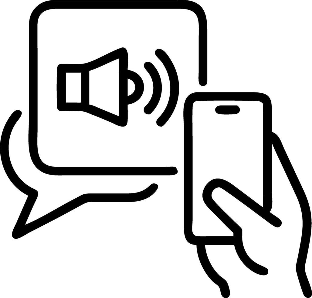 Silent mode concept with mute icon in speech bubble on smartphone in hand while business person works with laptop on office desk concept as Silent mode activated with mute icon in Clean vector