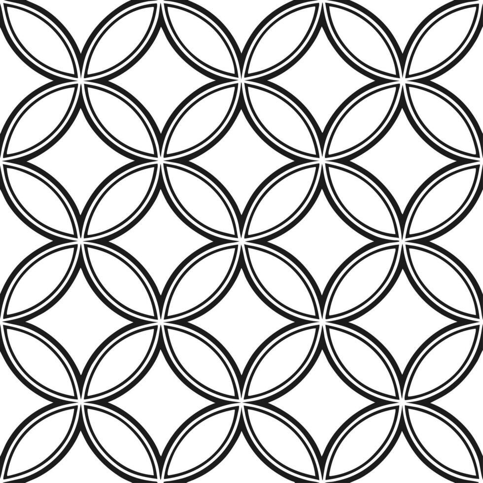 Retro geometric seamless tile pattern monochromatic scheme on white background ideal for chic designs concept as Designing seamless tile with retro geometric patterns in monochroma Clean vector