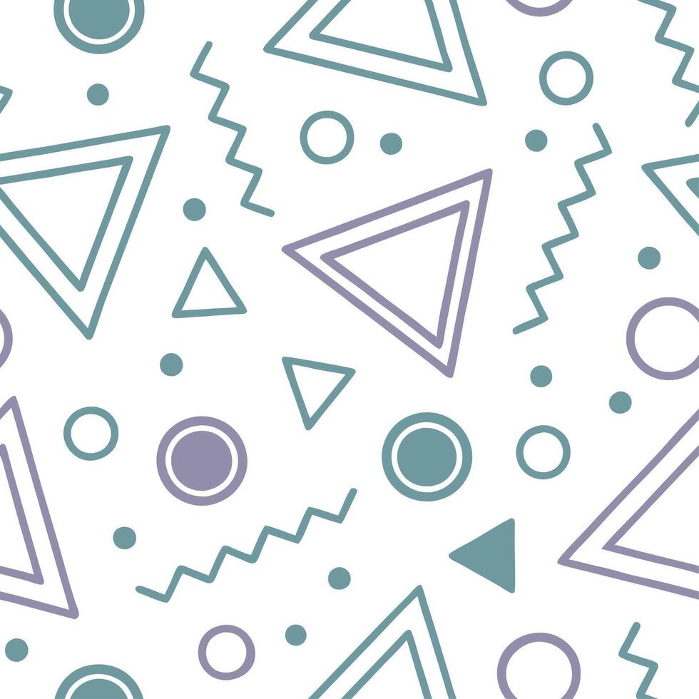 Retro geometric seamless tile pattern complementary colors on white background perfect for vibrant spaces concept as Creating seamless tile with retro geometric patterns in complem Clean Set 6 vector