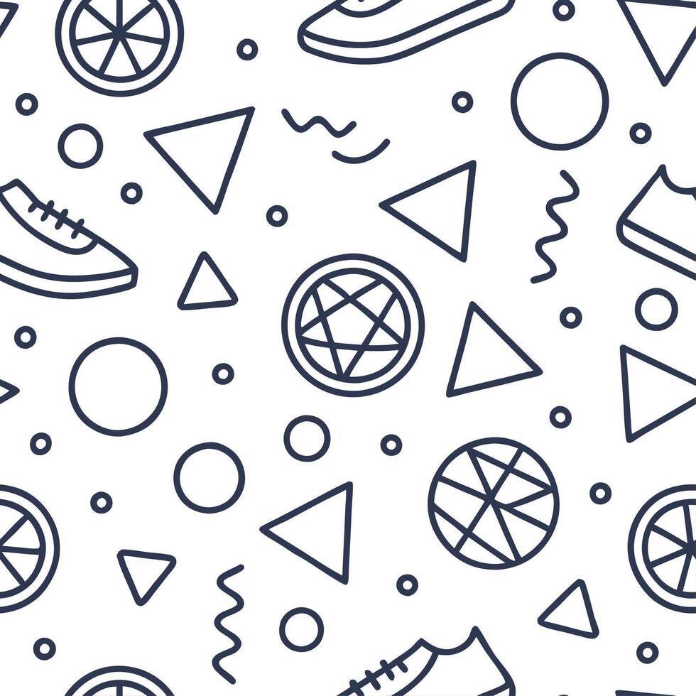 Retro geometric seamless tile pattern intricate line art on white background ideal for contemporary designs concept as Creating seamless tile with retro geometric patterns and intr Clean Set 2 vector