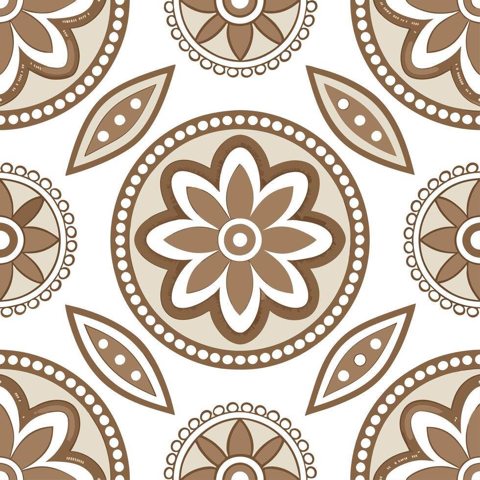 Retro bohemian seamless pattern with eclectic elements and earthy tones for artistic decor concept as Eclectic retro bohemian pattern featuring diverse elements and earthy tones pe Clean Set 2 vector