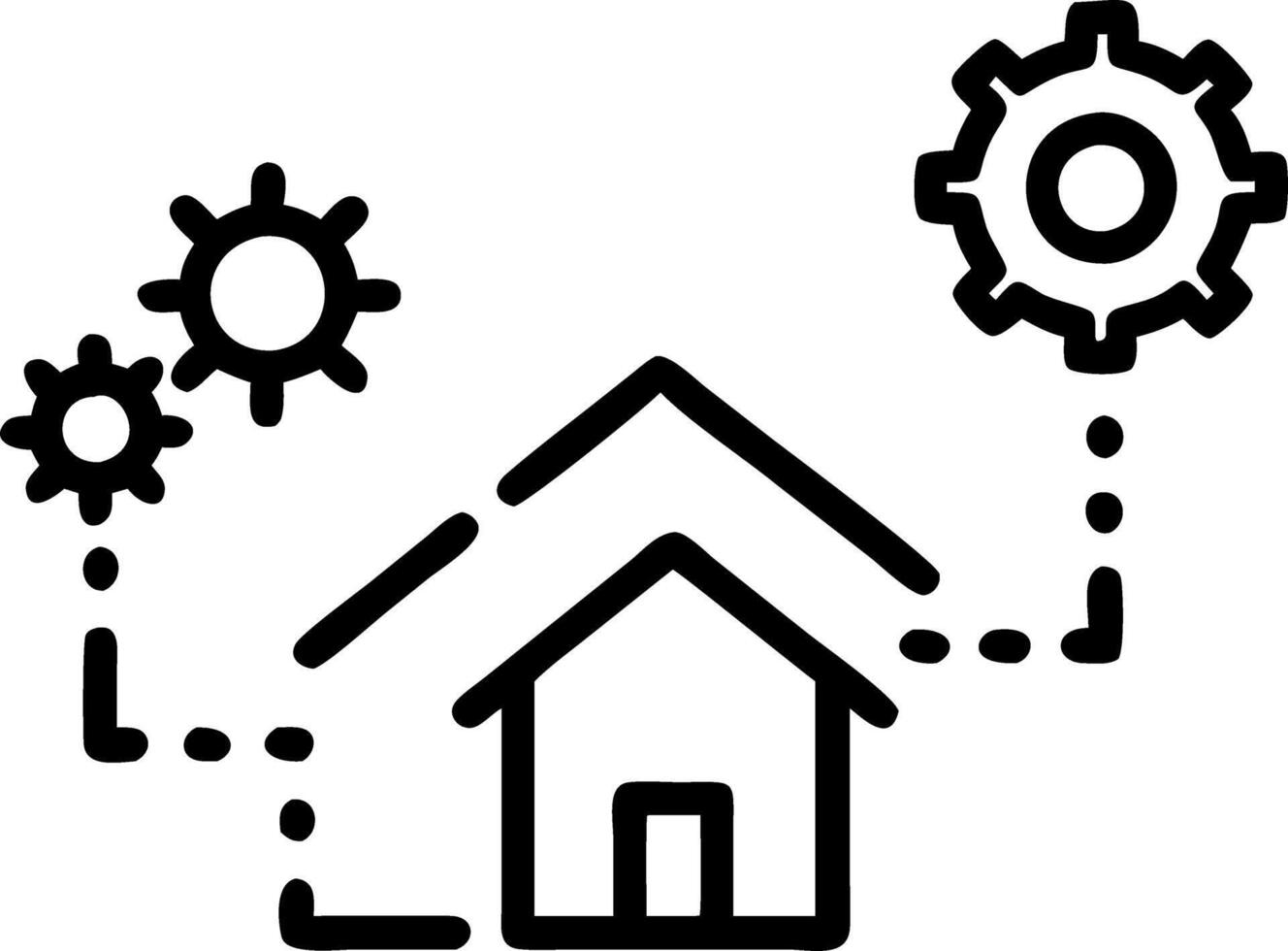 real estate property value icons contract price diagram gear cogs wireframe low polygonal blue mesh dots lines concept as Wireframe blue mesh illustrates dynamic property mechanism Clean vector
