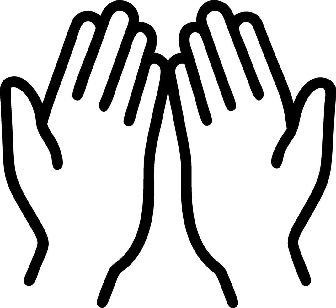 Praying hands with faith in religion and belief in God on blessing background Power of hope or love and devotion concept as Praying hands with faith in religion and belief in God Clean vector