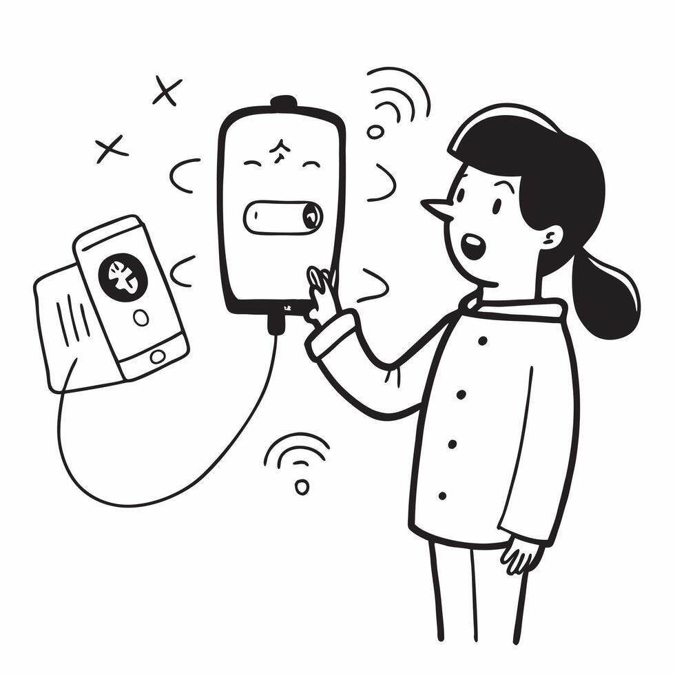 Person with smart speaker and digital assistant overlay symbolizing voice controlled smart living in double exposure with copy space concept as A person intertwined with a smart s Clean vector