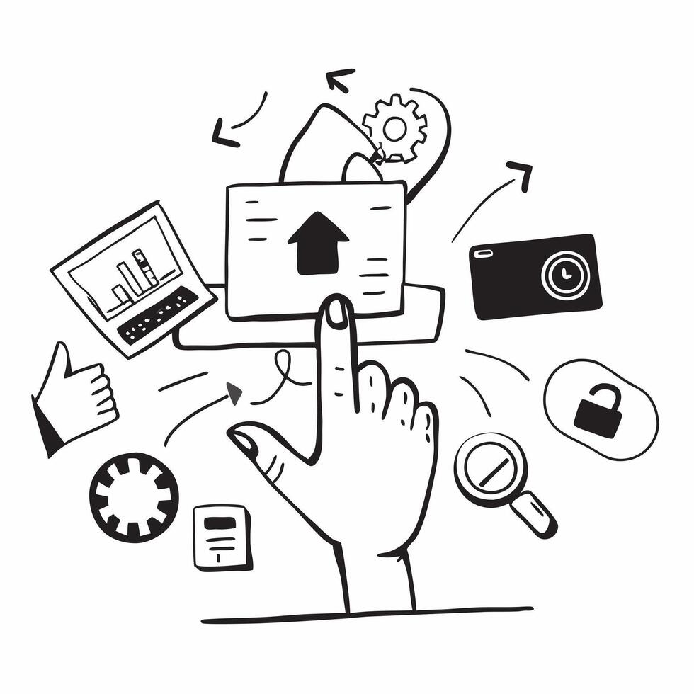 Person with smart security system and tech overlay symbolizing home security management in double exposure with copy space concept as A person intertwined with a smart security sy Clean vector