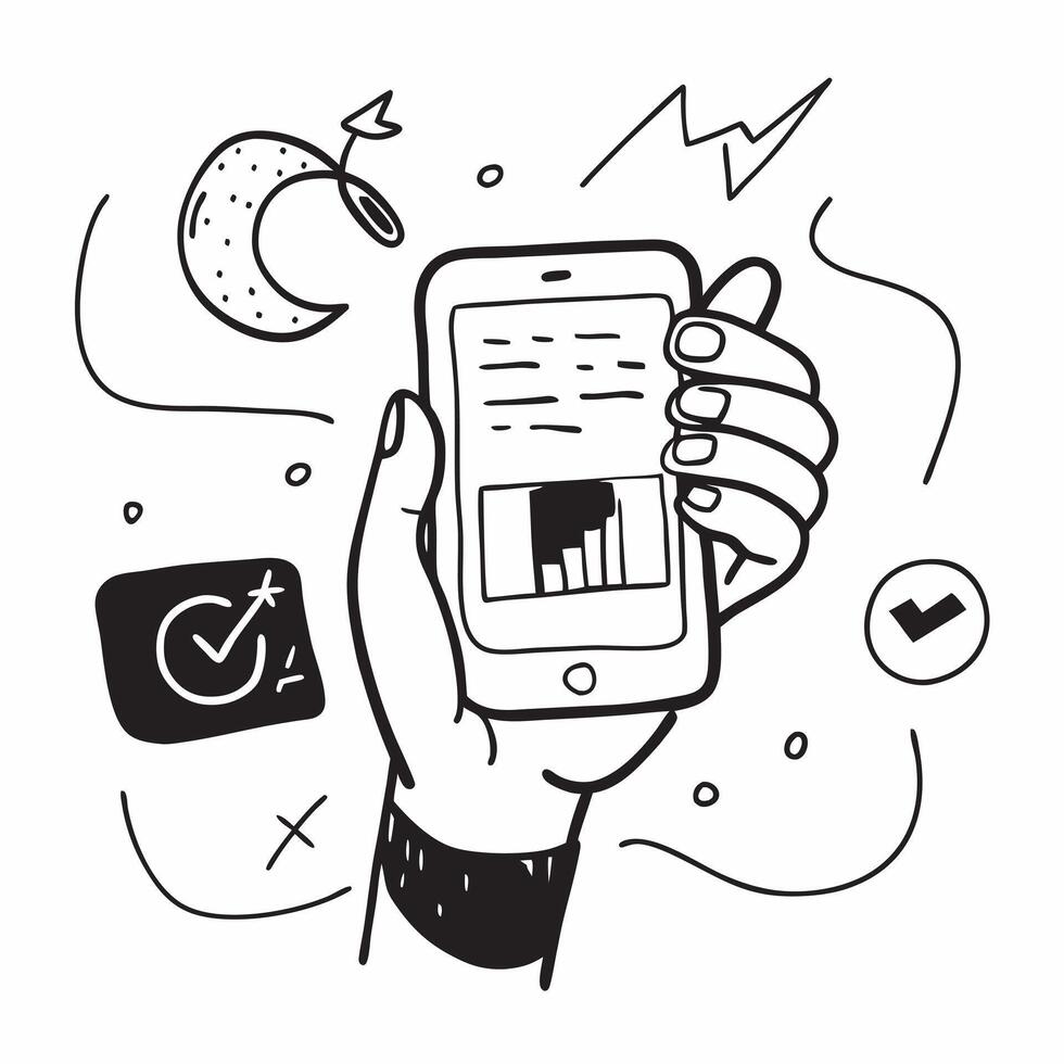Person with digital wellness tracker and tech overlay symbolizing wellness focused smart living in double exposure with copy space concept as A person intertwined with a digital w Clean vector