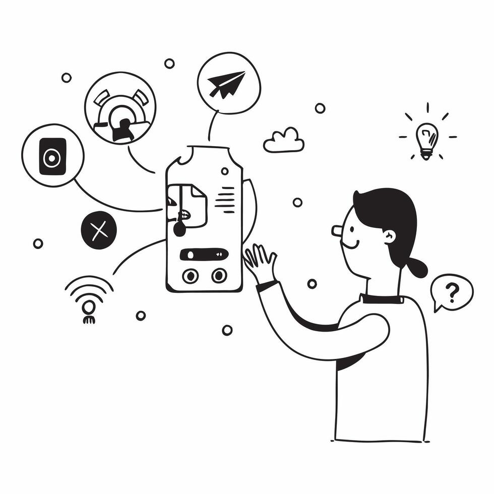 Person with automated pet water dispenser and tech overlay symbolizing smart pet hydration in double exposure with copy space concept as A person intertwined with an automated pet Clean vector