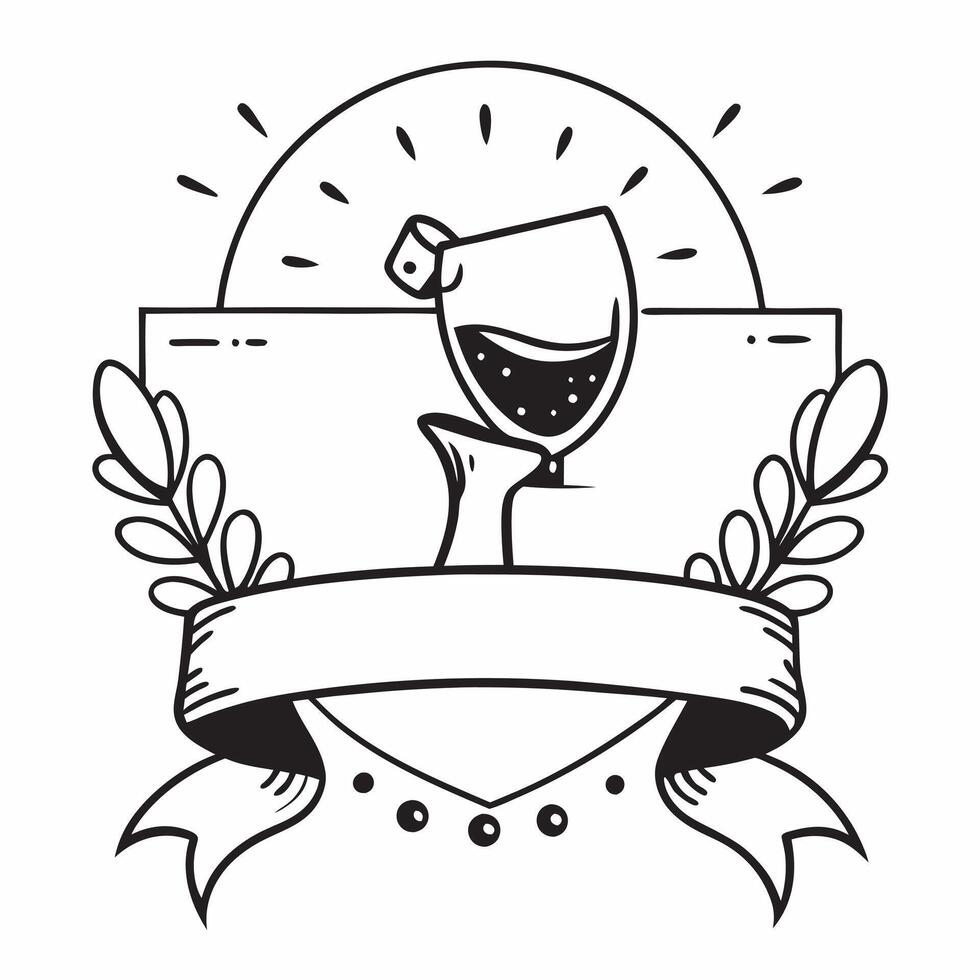 Person with a vineyard wine glass and sunset overlay symbolizing wine tourism in double exposure with copy space concept as A person intertwined with a vineyard wine glass and sun Clean Set 2 vector