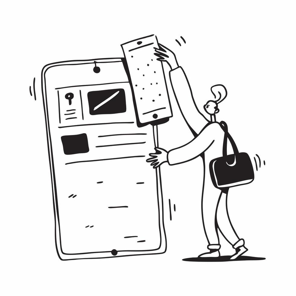 Person with a suitcase hotel and key card overlay symbolizing business travel in double exposure with copy space concept as A person intertwined with a suitcase hotel and key card Clean vector