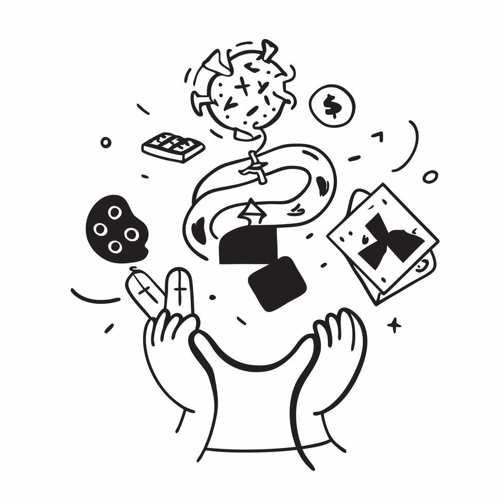 Person with a modern kitchen tablet and gourmet meal overlay symbolizing tech driven culinary lifestyle in double exposure with copy space concept as A person intertwined with a m Clean vector
