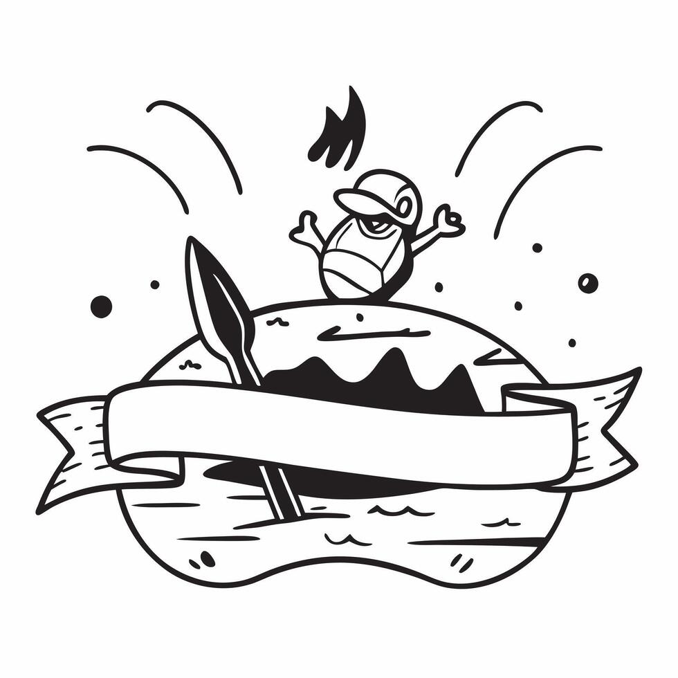 Person with a kayak river rapids and helmet overlay symbolizing kayaking adventure travel with copy space concept as A person intertwined with a kayak river rapids and helmet repr Clean vector