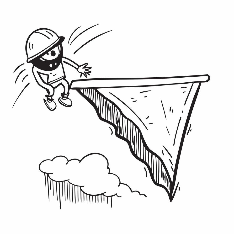 Person with a hang glider cliff view and helmet overlay symbolizing hang gliding adventure travel with copy space concept as A person intertwined with a hang glider cliff view and Clean vector