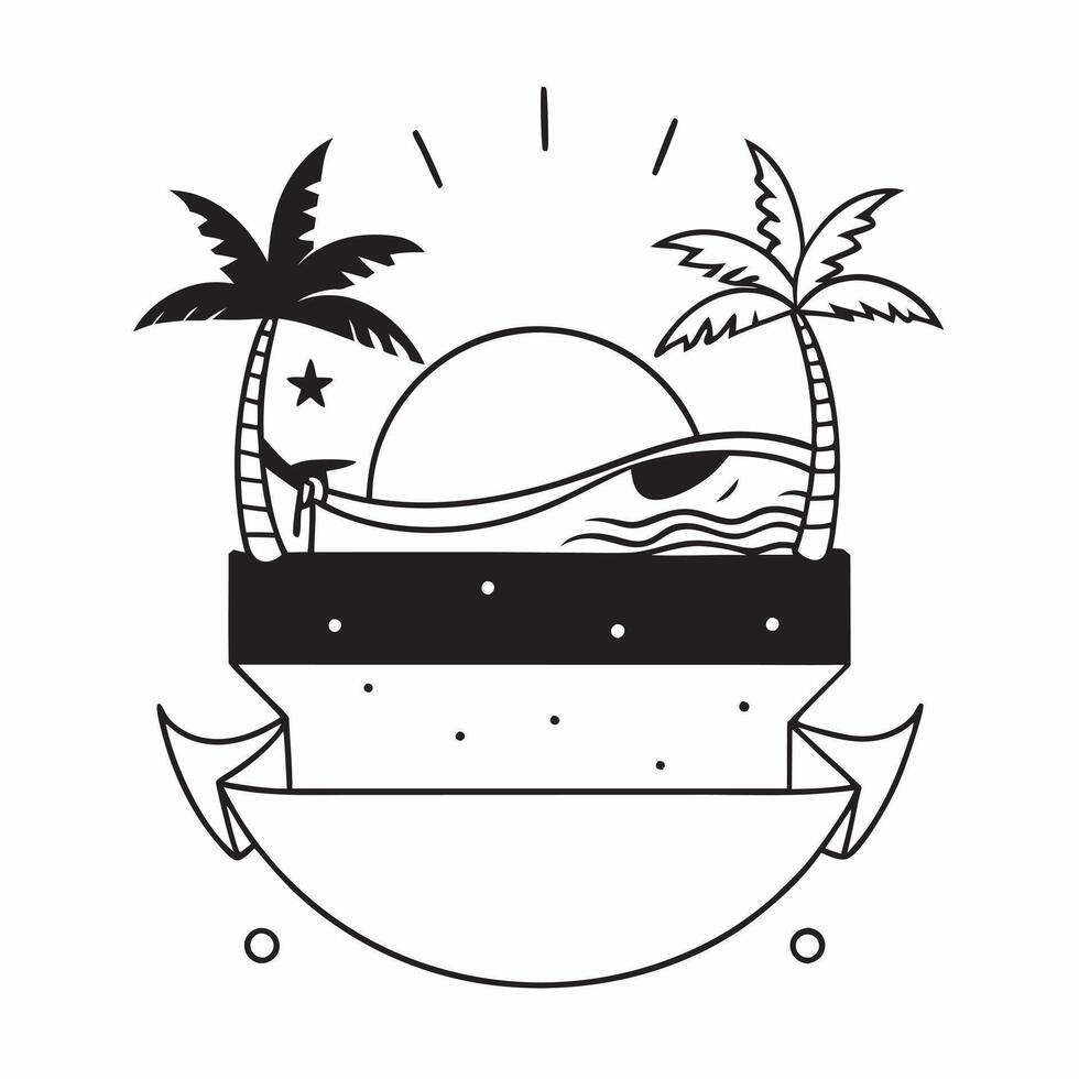Person with a beach sunset hammock and campfire overlay symbolizing beach camping with copy space concept as A person intertwined with a beach sunset hammock and campfire represen Clean vector