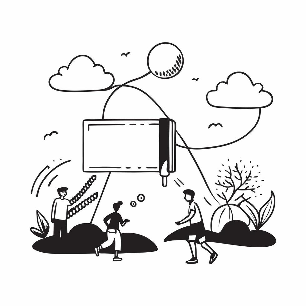 Person with a basketball hoop driveway and kids playing overlay symbolizing American suburban family activities in double exposure with copy space concept as A person intertwined Clean vector