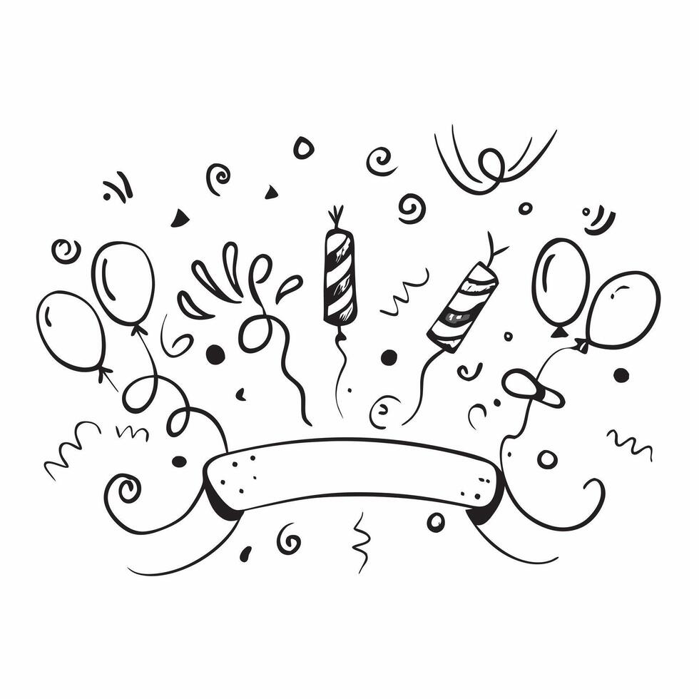 New Year seamless pattern with colorful streamers balloons and party poppers for a festive lively design concept as Lively New Year pattern with colorful streamers balloons and par Clean vector