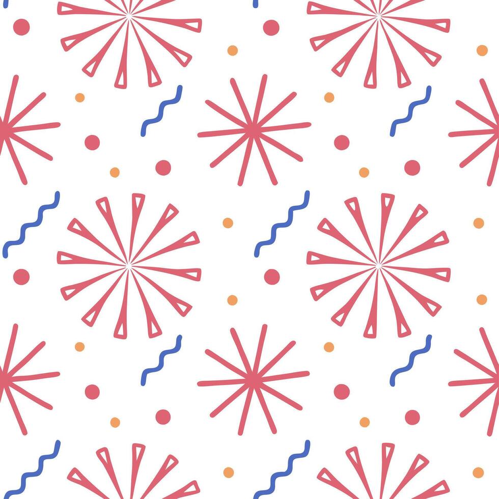 New Year seamless pattern with decorative 2023 numbers fireworks and party decorations for a festive year end design concept as Festive year end New Year pattern with the number 20 Clean Set 2 vector