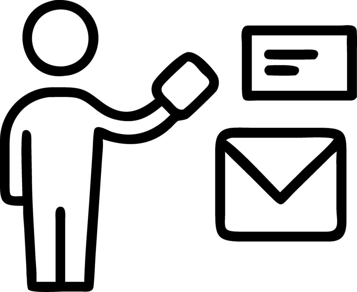New messages mobile phone hands businessman opening inbox email communication copy space concept as Businessman uses smartphone to open inbox and check pending email messages symbo Clean vector