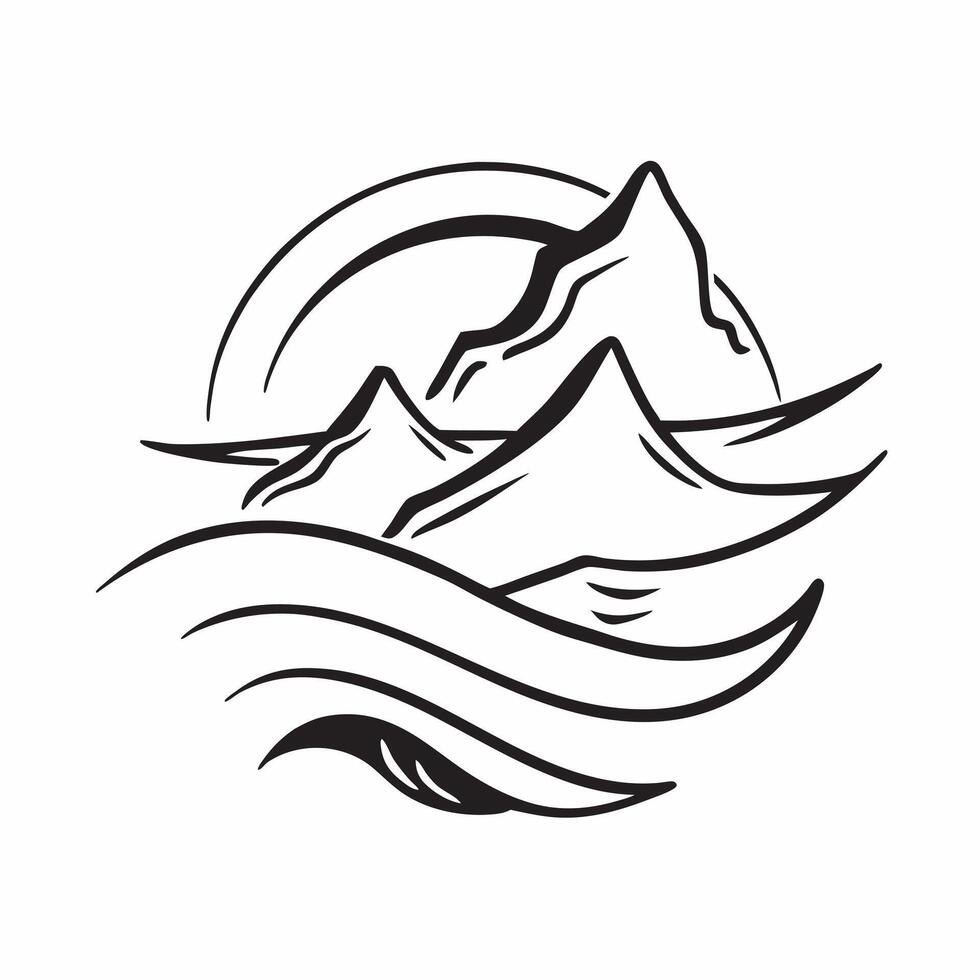 Modern summer waves seamless pattern with angular wave shapes and sharp contrasts for bold beach designs concept as Bold beach wave pattern with angular wave shapes and sharp contr Clean vector