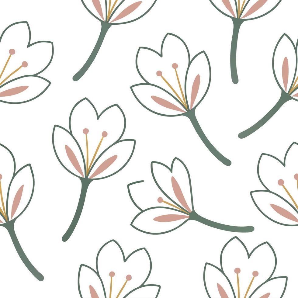 Minimalist spring floral seamless pattern with subtle textures and soft pastel shades for modern aesthetics concept as Soft pastel spring floral pattern with minimalist textures pe Clean Set 2 vector