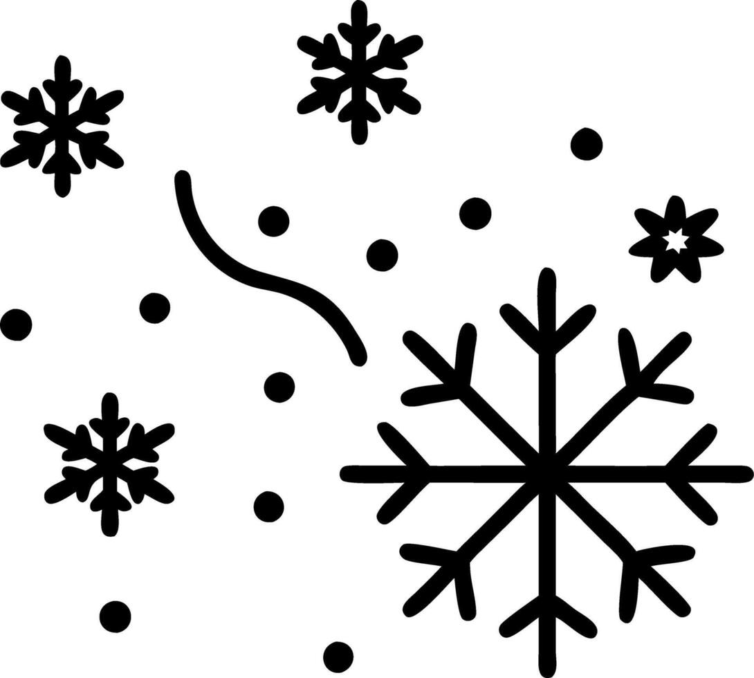 Merry Christmas happy new year Christmas stars lights falling snow snowflakes winter holidays concept as A festive winter scene with glowing stars snowflakes and falling snow creat Clean vector