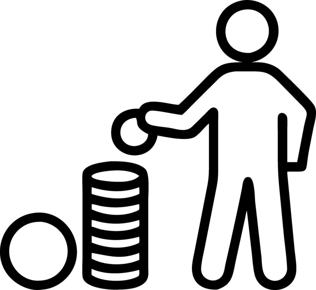 Man stacking coins by hand illustrating finance investment management portfolio diversification risk distribution and increasing investment opportunities concept as Businessmans h Clean vector