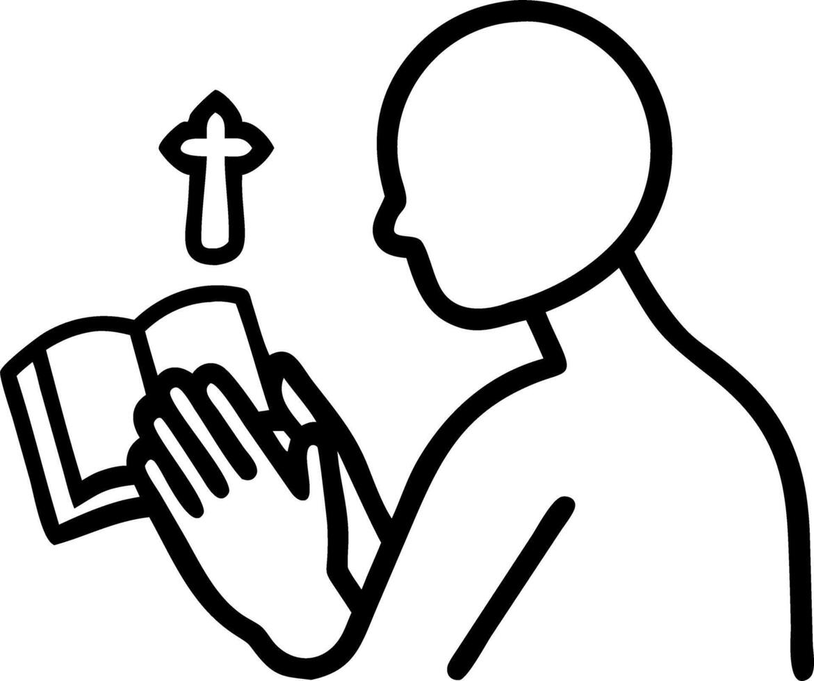 Man hands clasped together on Holy Bible in church concept for faith spirituality and religion man hand with Bible praying World Day of Prayer international day of prayer hope tha Clean vector