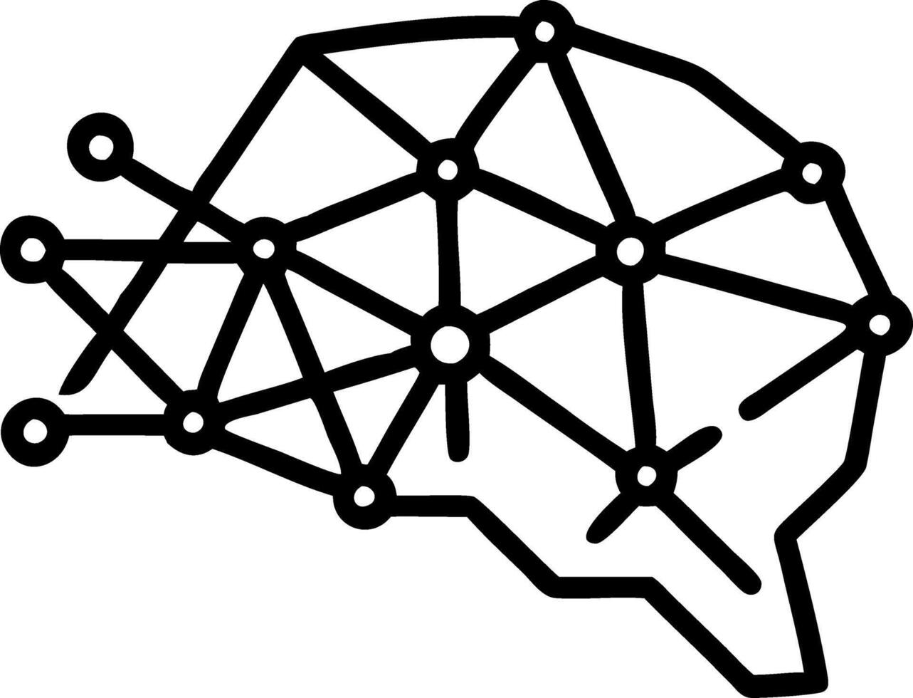 Low poly brain symbolizes wisdom through abstract image featuring wireframe blue illustration with lines and dots on dark background concept as Low poly brain symbolizes wis Clean Set 2 vector