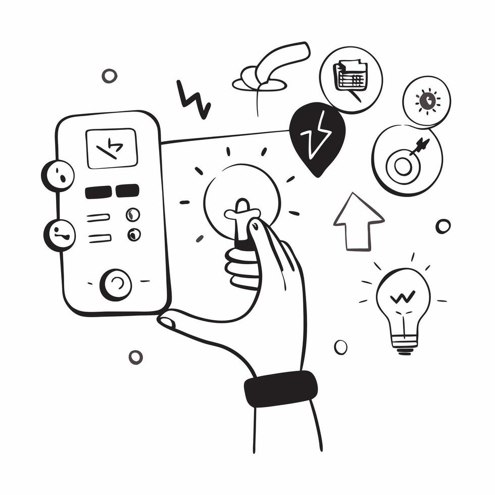 Individual with smart thermostat and tech overlay symbolizing energy saving smart home in double exposure with copy space concept as An individual blended with a smart thermostat Clean vector
