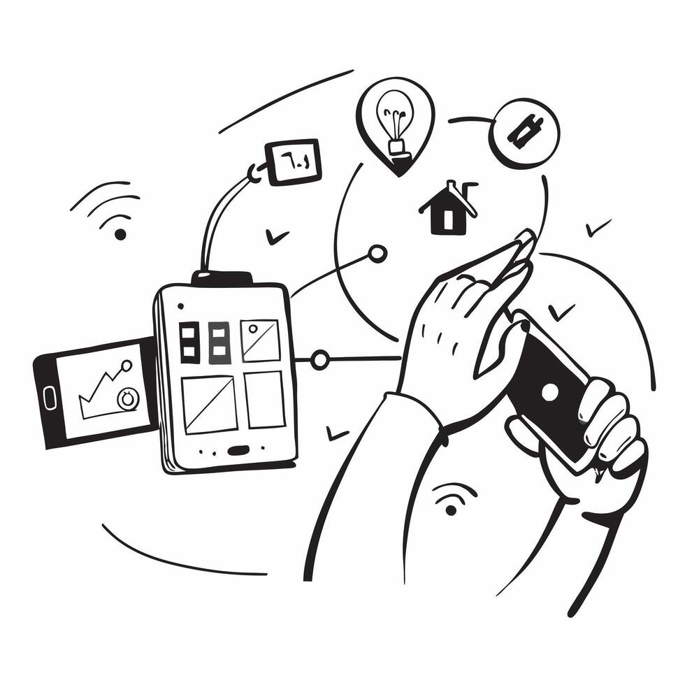 Individual with smart home monitoring system and digital overlay symbolizing comprehensive home monitoring in double exposure with copy space concept as An individual blended with Clean vector