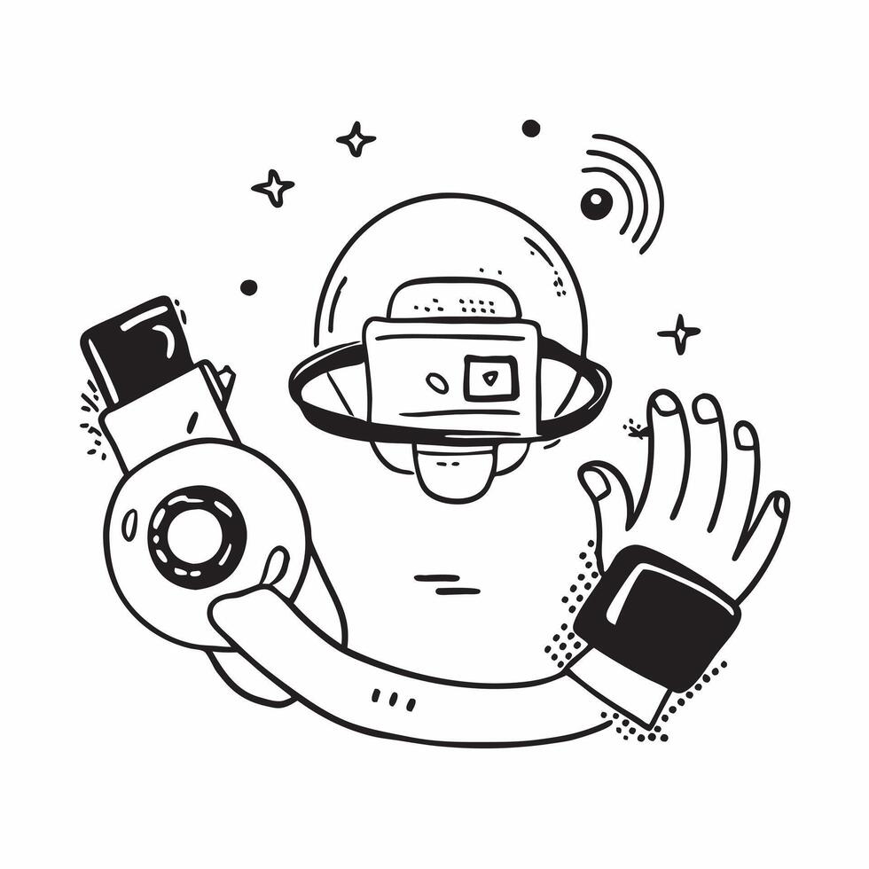 Individual with fitness tracker and digital interface overlay symbolizing health focused smart lifestyle in double exposure with copy space concept as An individual blended with a Clean vector