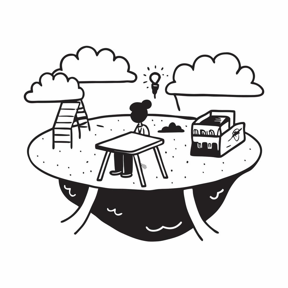 Individual with a community playground children and picnic table overlay symbolizing American suburban recreation in double exposure with copy space concept as An individual blend Clean vector