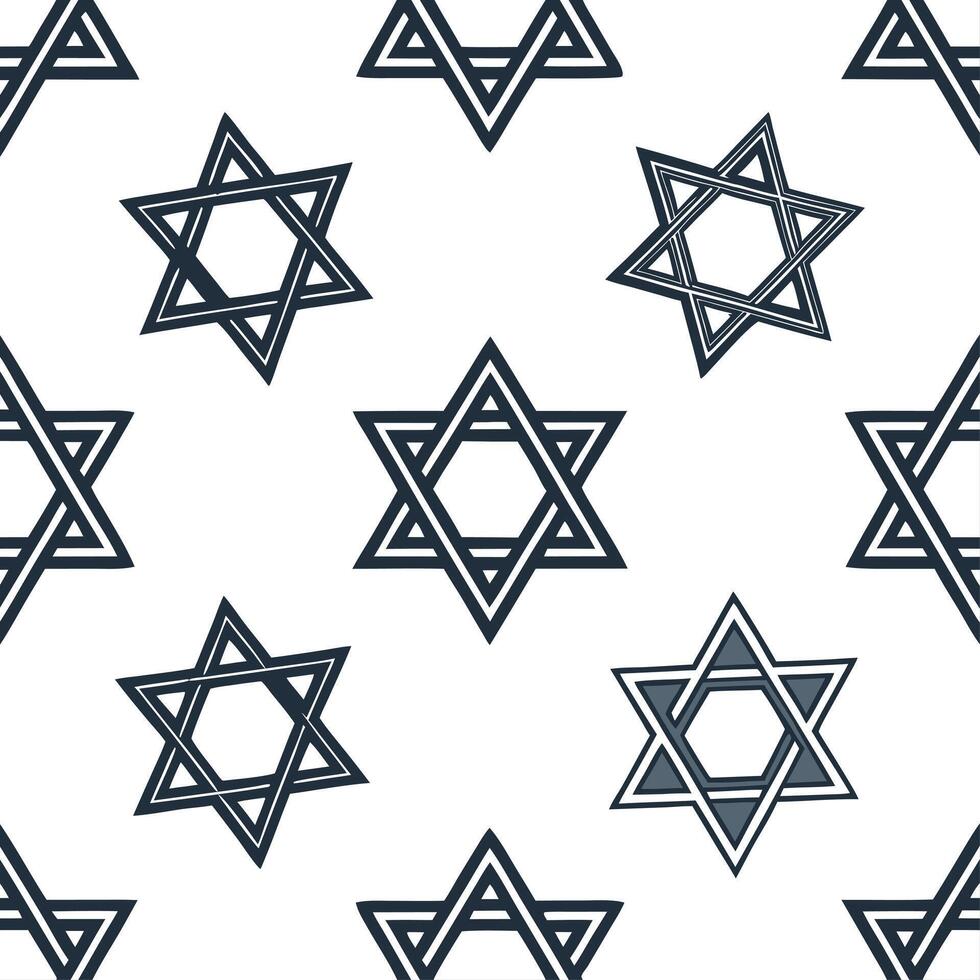 Hanukkah stars seamless pattern with silver blue and white for a cool winter themed holiday look concept as Winter inspired Hanukkah stars pattern with silver blue and white tones Clean Set 7 vector