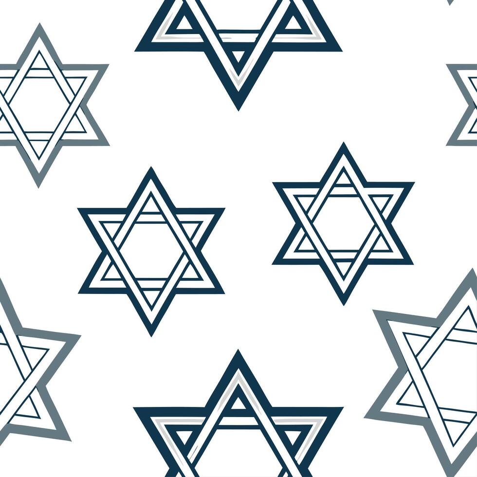 Hanukkah stars seamless pattern with blue and silver tones for a festive celebratory holiday design concept as Elegant Hanukkah stars pattern with blue and silver tones perfect for Clean Set 2 vector