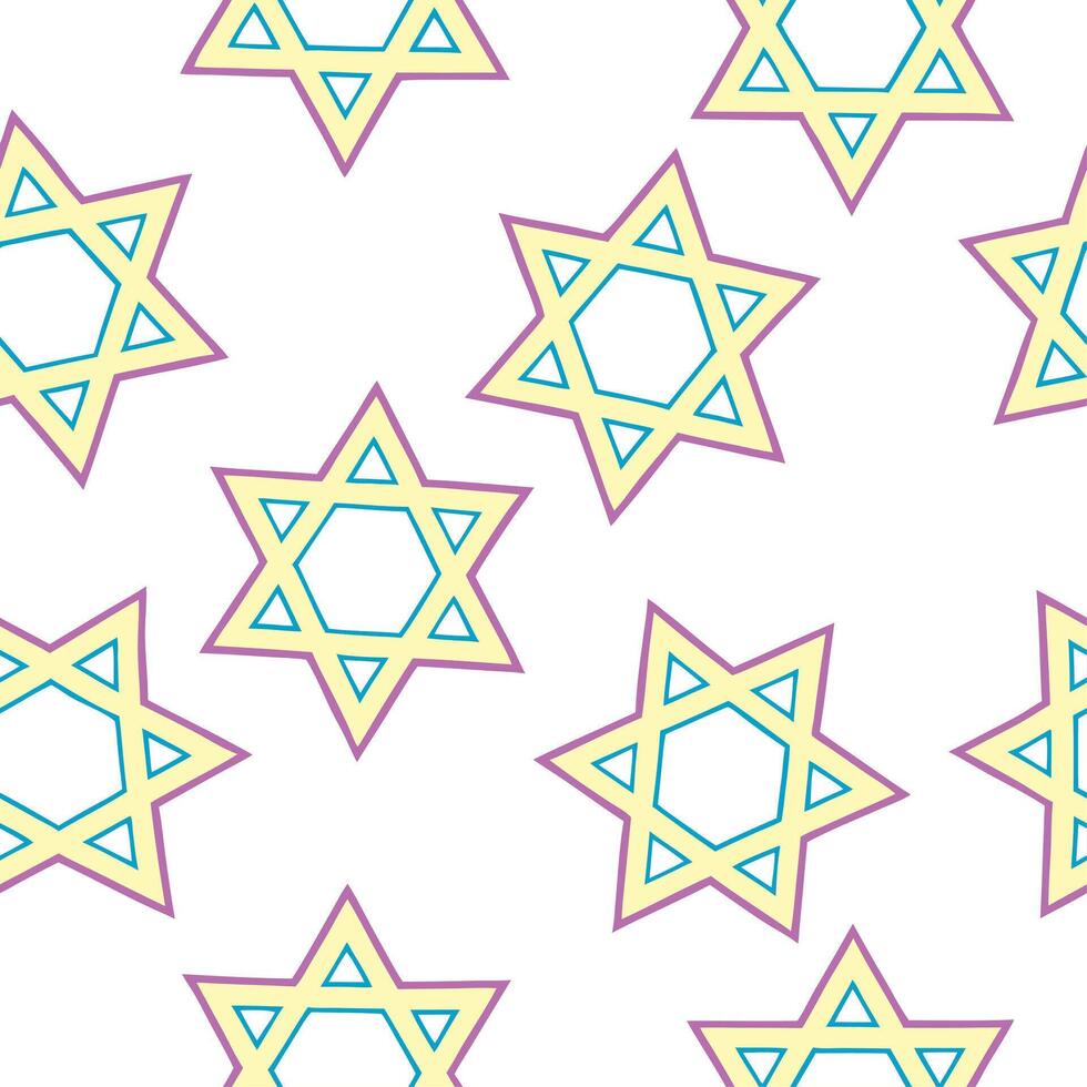 Hanukkah stars seamless pattern with a mix of bright and pastel tones for a soft serene holiday effect concept as Soft Hanukkah stars pattern with bright and pastel tones for a cal Clean Set 2 vector